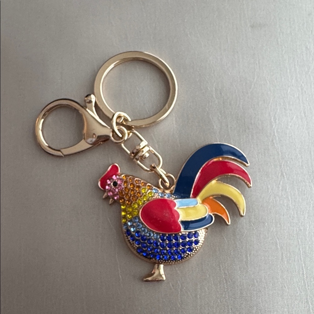 New! Rooster Bag Charm or Keychain